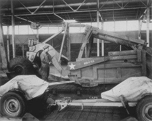 Le Tourneau Scraper on flatcar