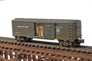 Photo No. 3001_Shown with door open and cargo load visable. Please note that the interior of the box car is filled with the electronics needed for "RailSounds".