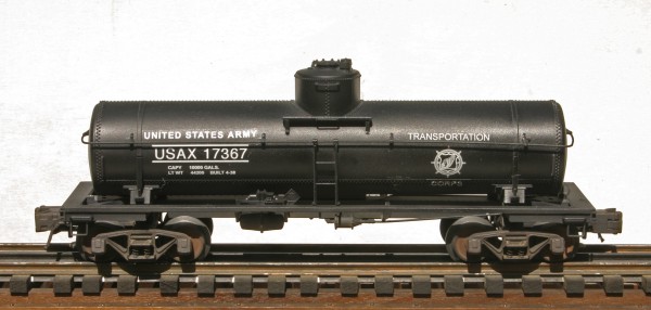 US Army 1-Dome Tank Car USAX 17367(SC3A.USA)_Operates on 3-Rail “O”Gauge track • Available Today • (CTN 32)