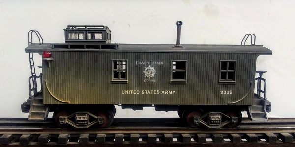 US Army Transportation Corps Wood-Sided Caboose No. 2326(CAB 12USA)_Operates on 3-Rail “O”Gauge track • Available Today • (CTN 32)